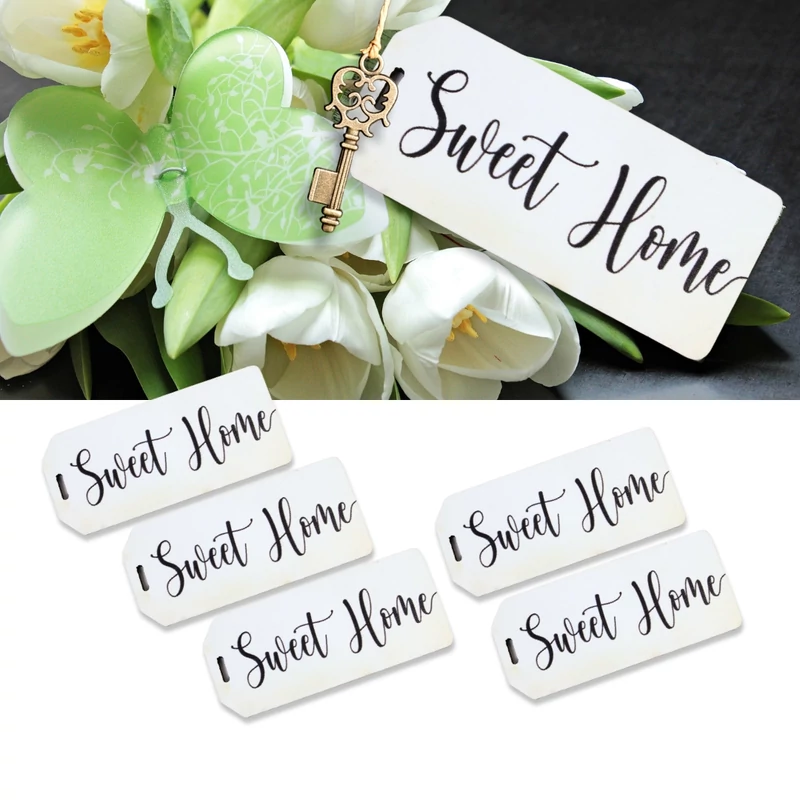 Nyomtatott fa tábla - Sweet Home biléta 5db/csomag