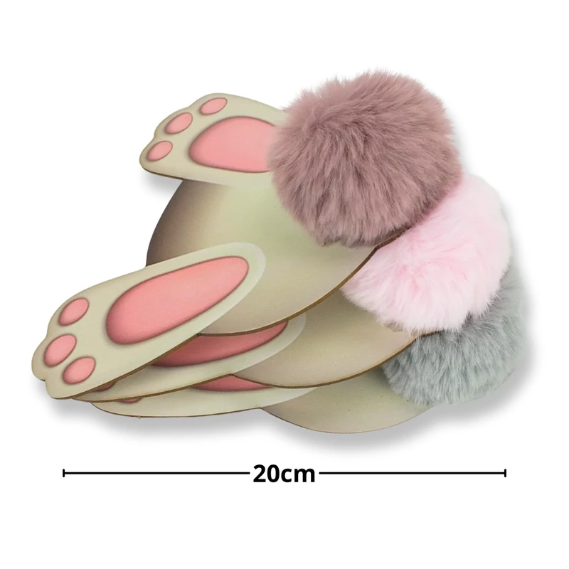 Nyomtatott dekorkarton - Nyuszi popi rózsaszín 20cm