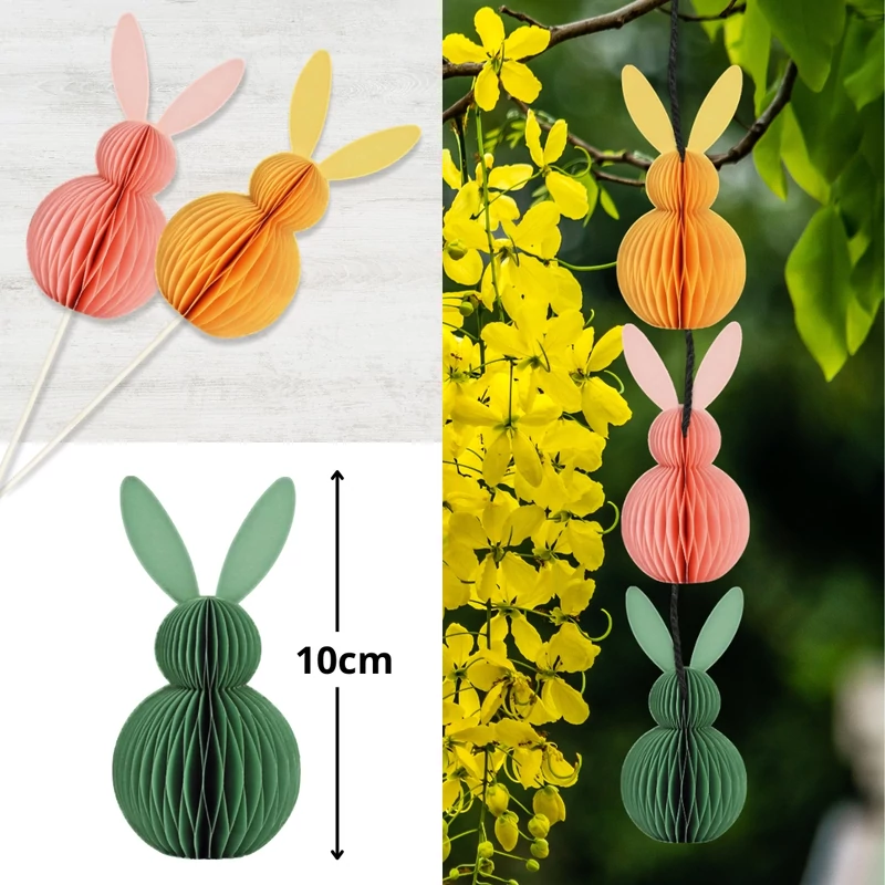 Nyomtatott dekorkarton - Kicsi papírhatású nyuszi táblák 10cm