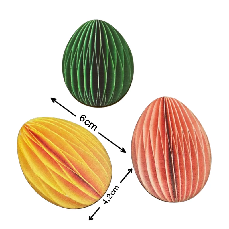 Nyomtatott dekorkarton - Papírhatású tojások 6cm 3db/cs