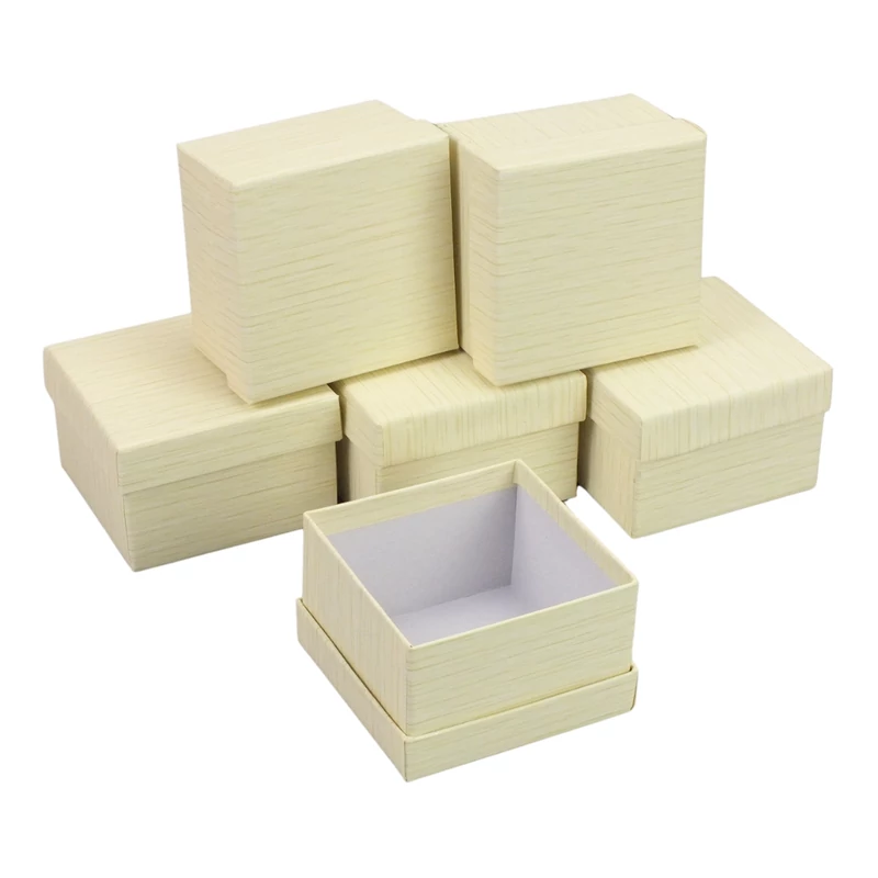 Papírdoboz négyzet 8,5*8,5cm bézs 6db/szett