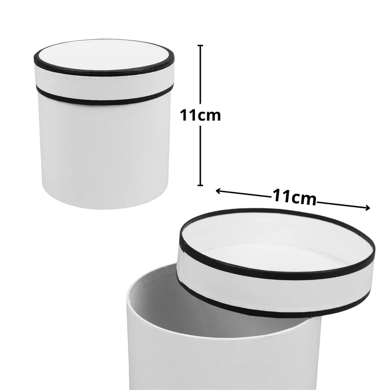 Papírdoboz henger fehér fekete csíkkal 11*11cm 6db/csomag