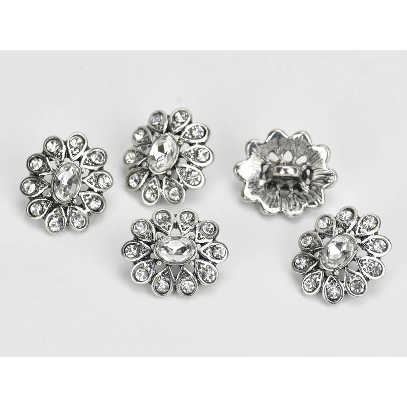 Strasszos gomb 15x18mm 5db/csomag