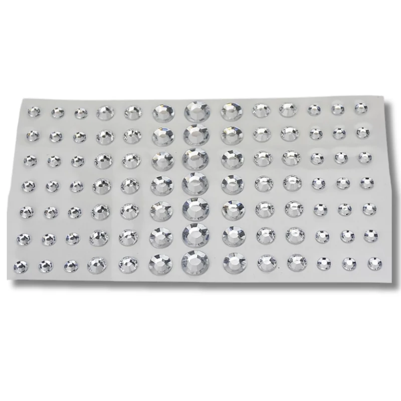 Öntapadós flitter ezüst kör, mix méret 91db/levél