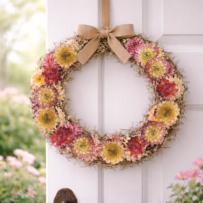 Szalma rózsa rózsaszín 15db/csomag