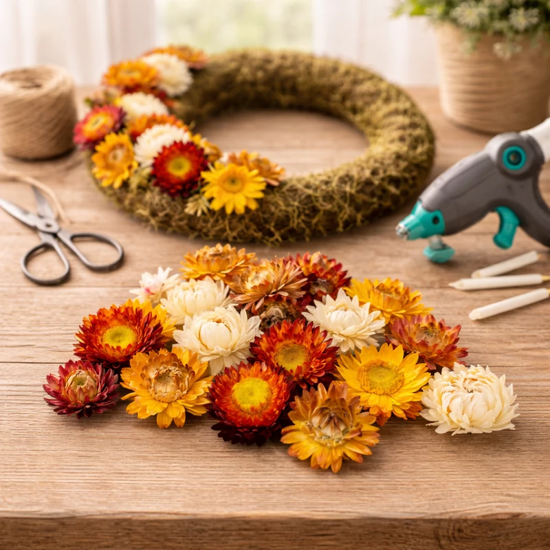 Szalma rózsa narancs 15db/csomag