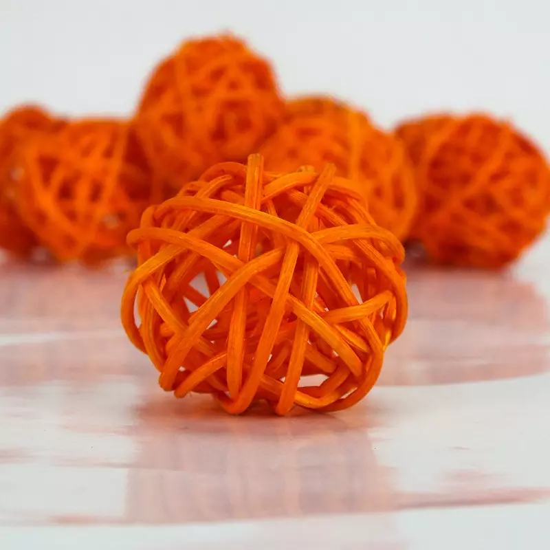 Vessző gömb narancs 3cm 10db/csomag
