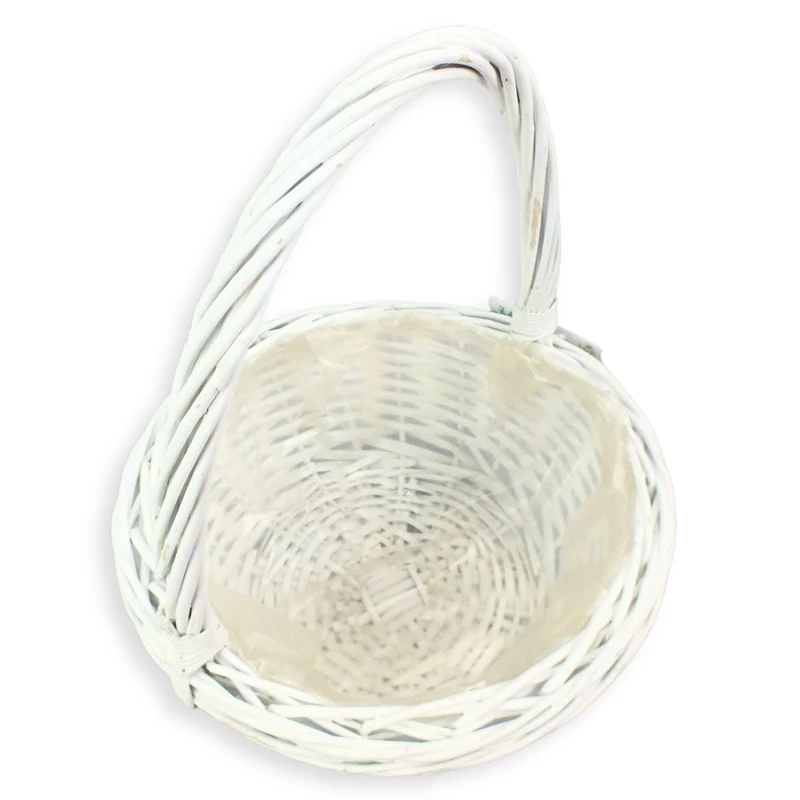 Fonott kosár fehér 38cm - kerek