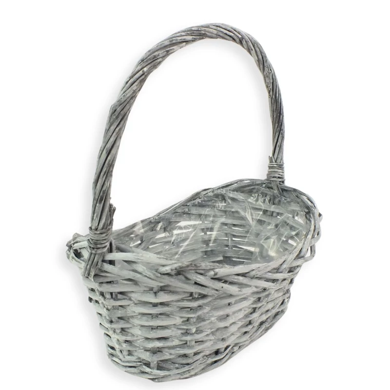 Fonott ovál szürke kosár 30cm