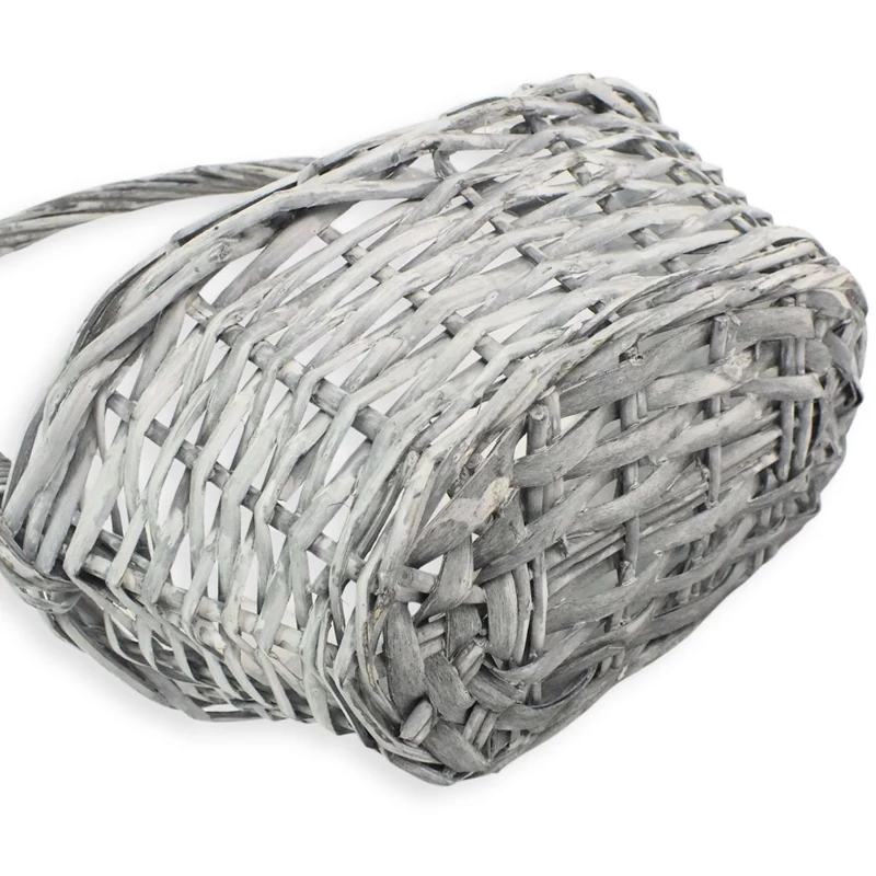 Fonott ovál szürke kosár 30cm