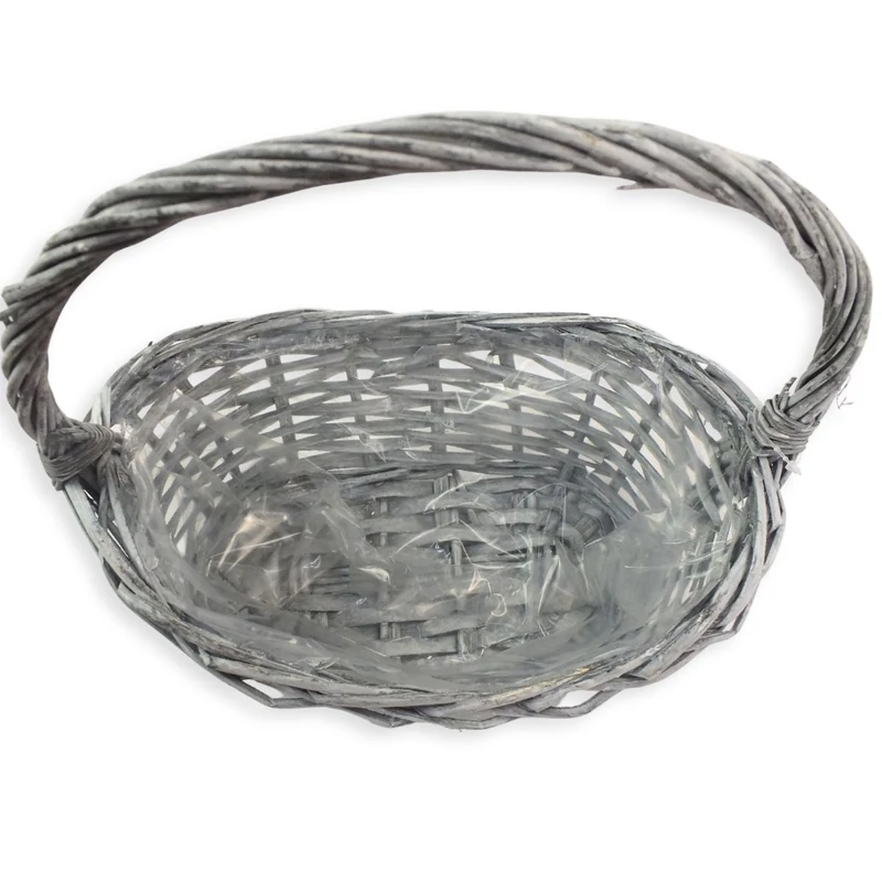 Fonott ovál szürke kosár 30cm