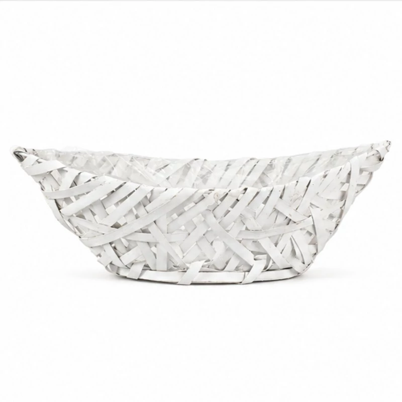 Fonott ovál szürke kosár 30cm