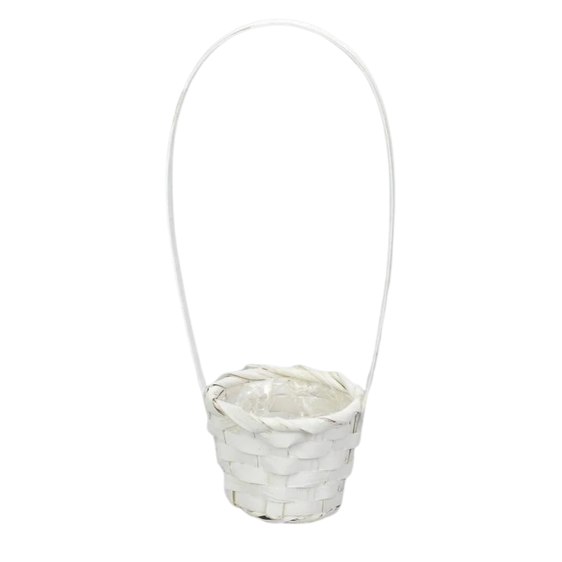 Bambusz füles kaspó fehér 9cm