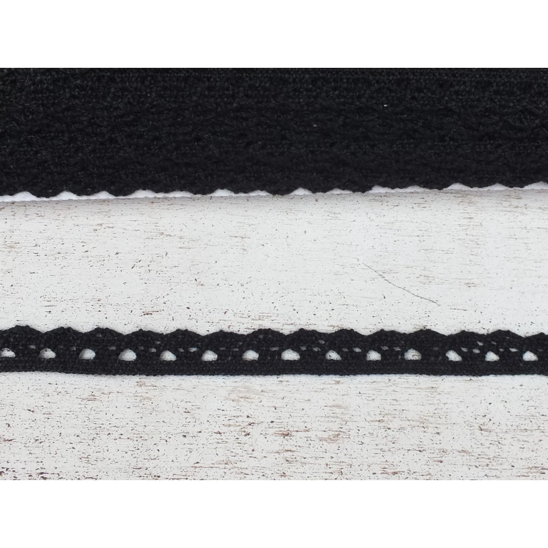 Fekete pamut csipke 1cm*2méter