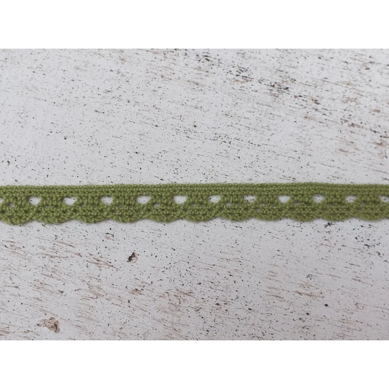 Oliva pamut csipke 1cm*2méter
