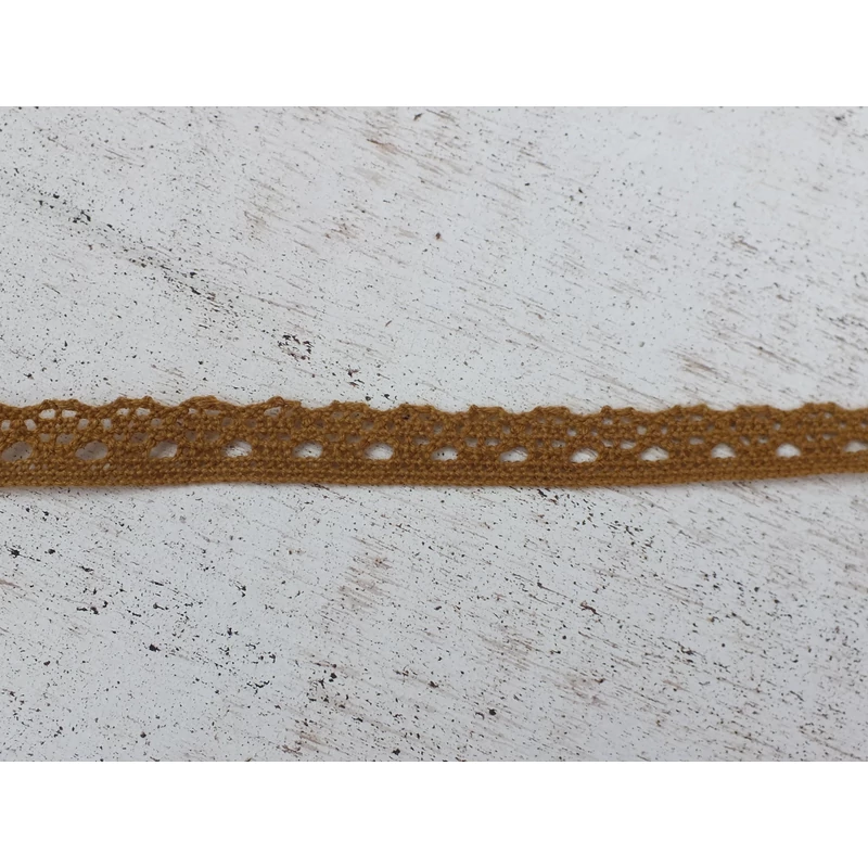 Okker pamut csipke 1cm*2méter