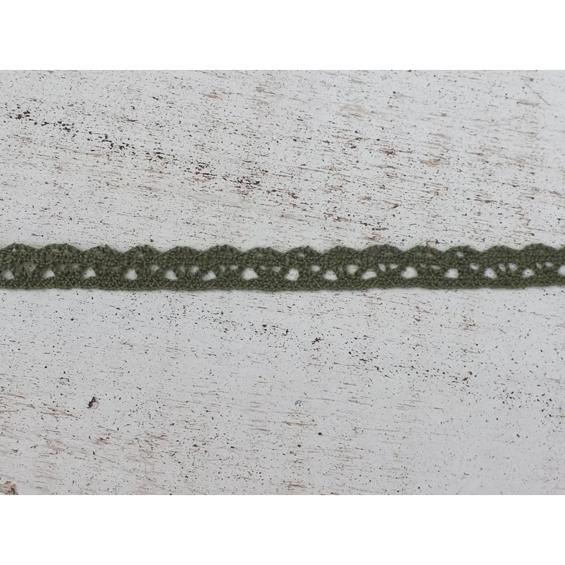 Kekizöld pamut csipke 1cm*20méter