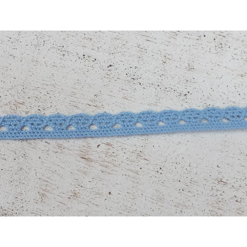 Világoskék pamut csipke 1cm*2méter