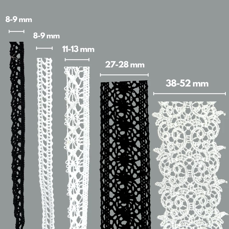 Feketén-fehéren csipke 5x1m/cs