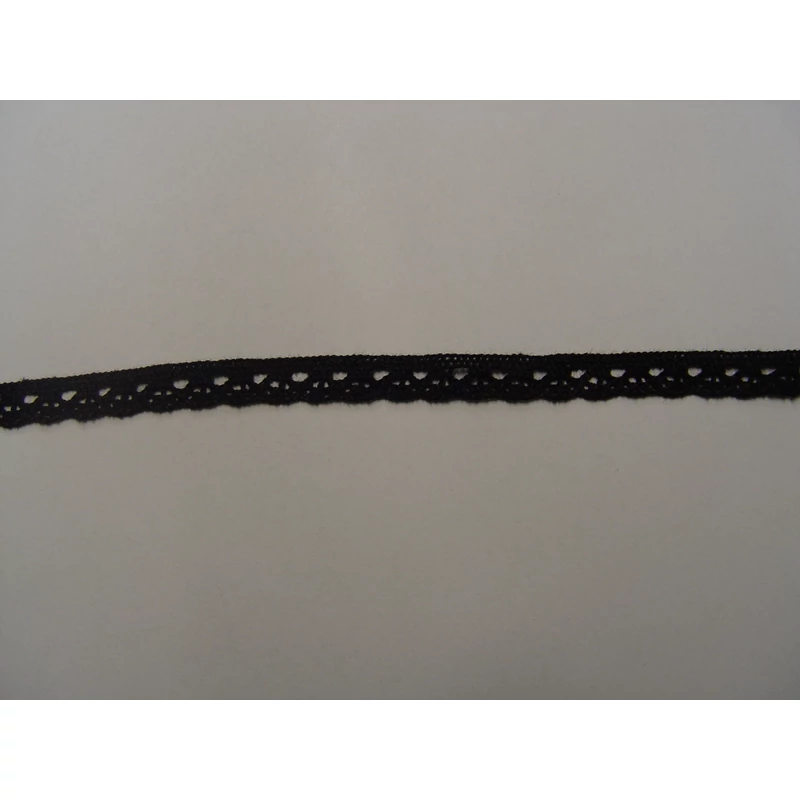 Fekete pamut csipke 1cm*20méter