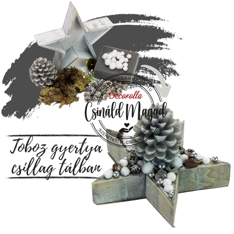 Csináld magad - Toboz gyertya csillag tálban