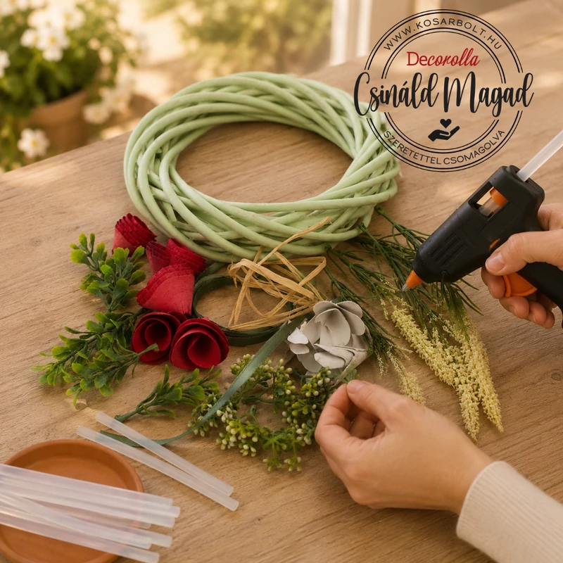 Csináld magad - Nyári harmónia virágkoszorú 20cm