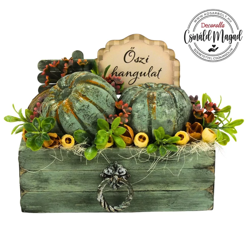 Őszi kerti ládika asztaldísz DIY csomag | Kosárbolt
