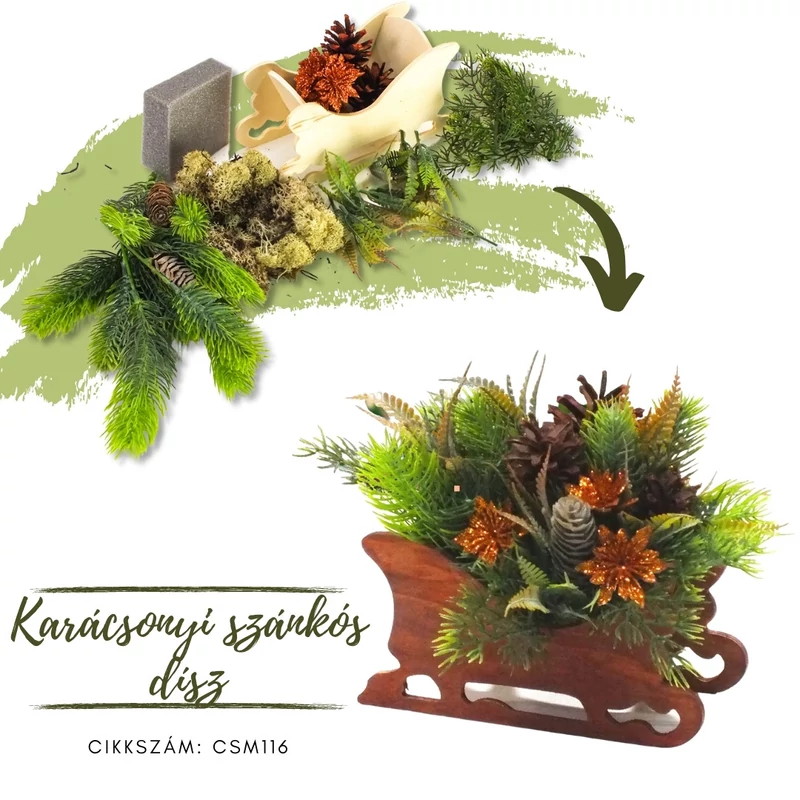 Csináld magad - Karácsonyi szánkós dísz