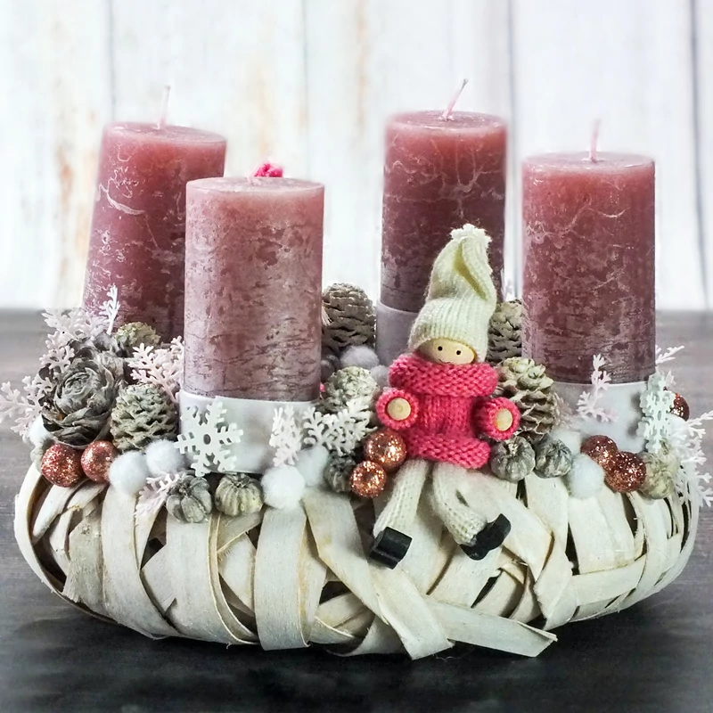 Csináld magad - Rózsaszín babás adventi koszorú