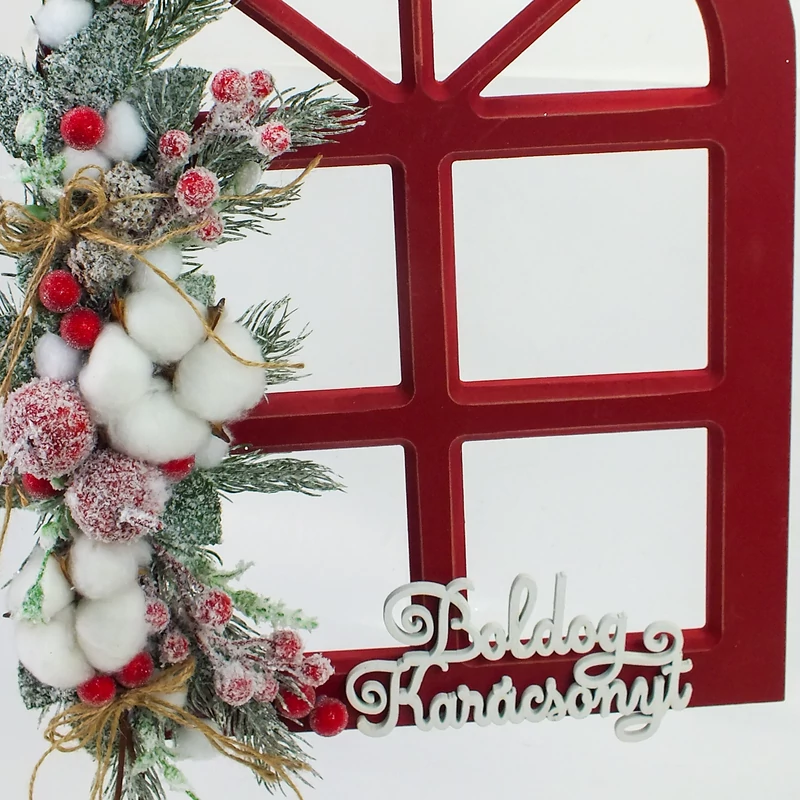 Csináld magad - Díszített téli ablak 'boldog karácsonyt' felirattal