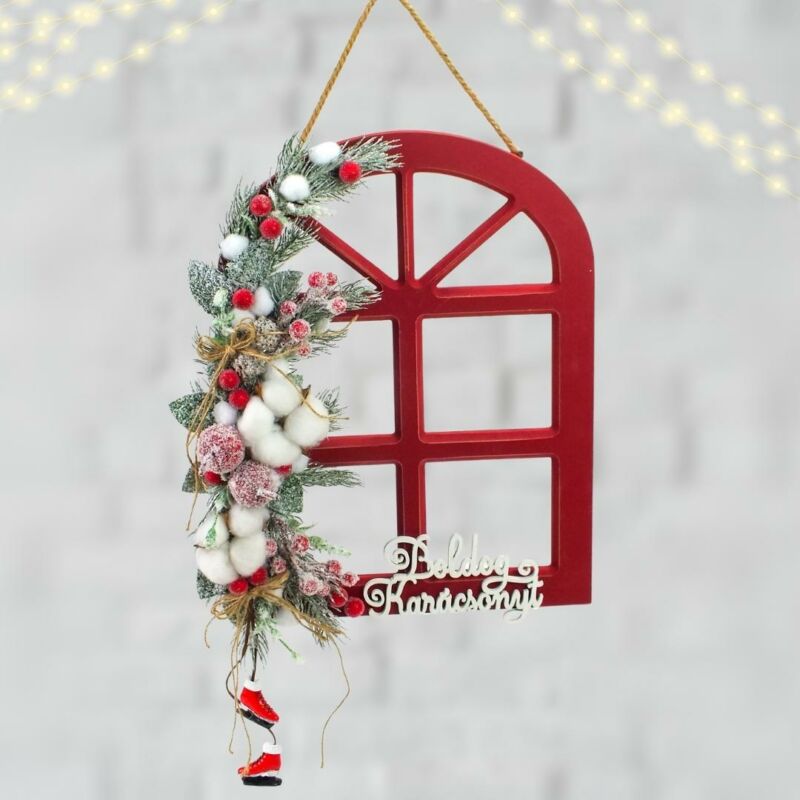 Csináld magad - Díszített téli ablak 'boldog karácsonyt' felirattal