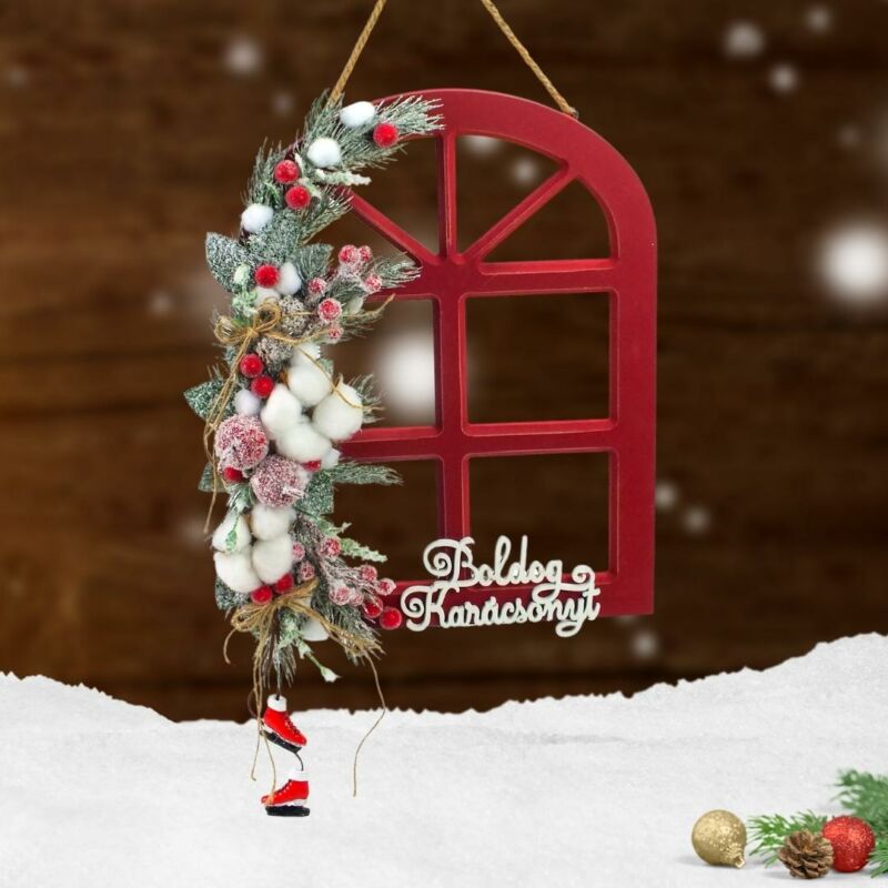 Csináld magad - Díszített téli ablak 'boldog karácsonyt' felirattal