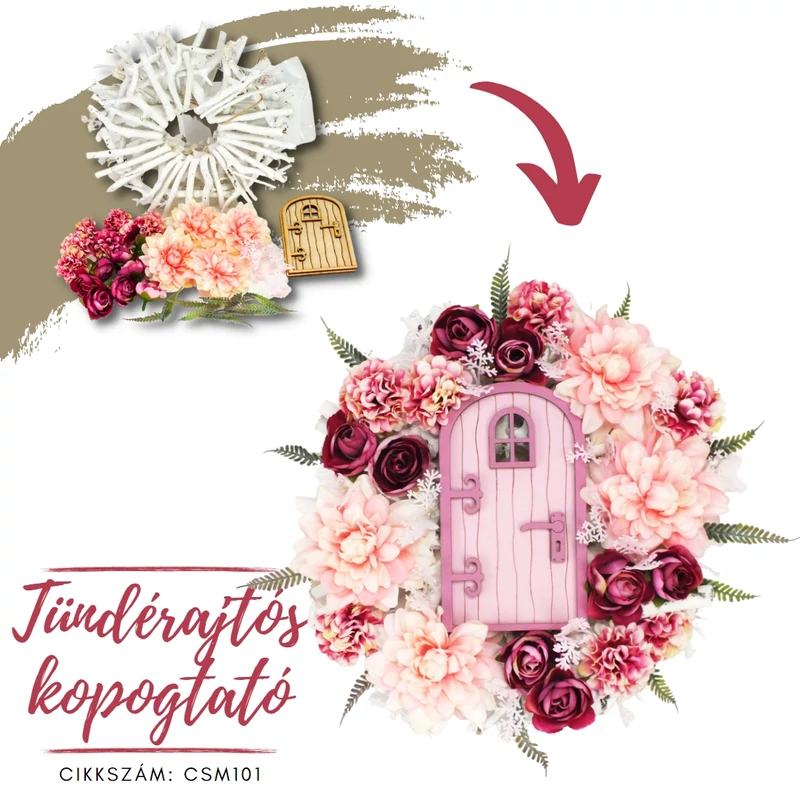 DIY Csináld magad - Tündérajtós ajtókopogtató koszorú