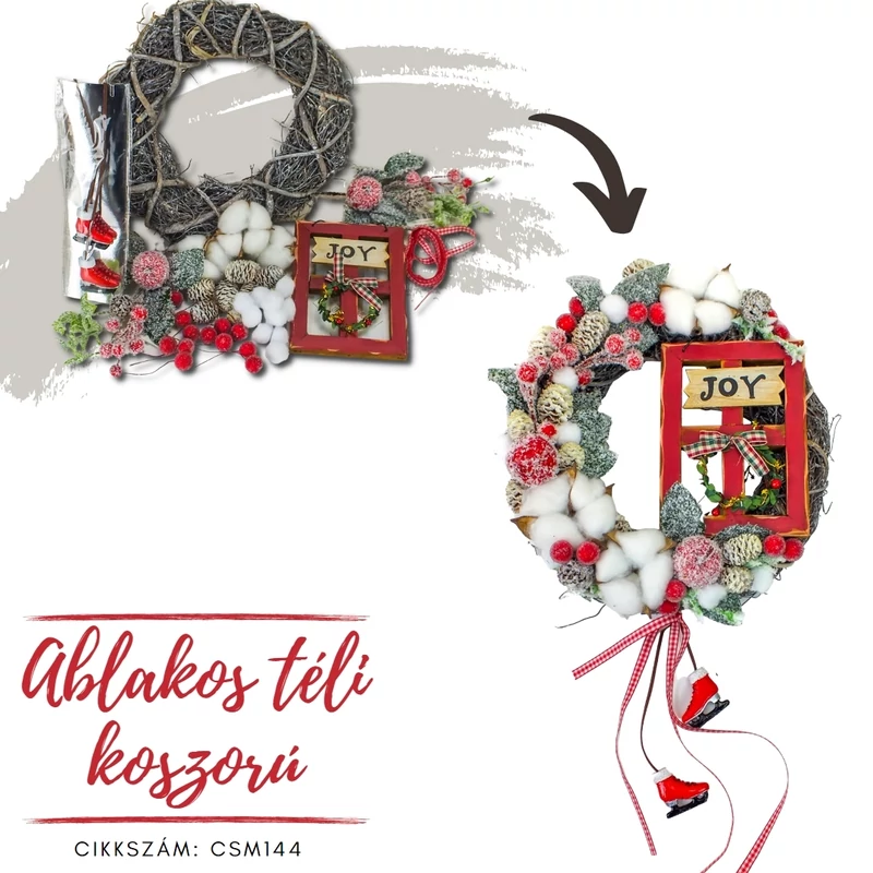 Csináld magad - Ablakos koszorú 25cm
