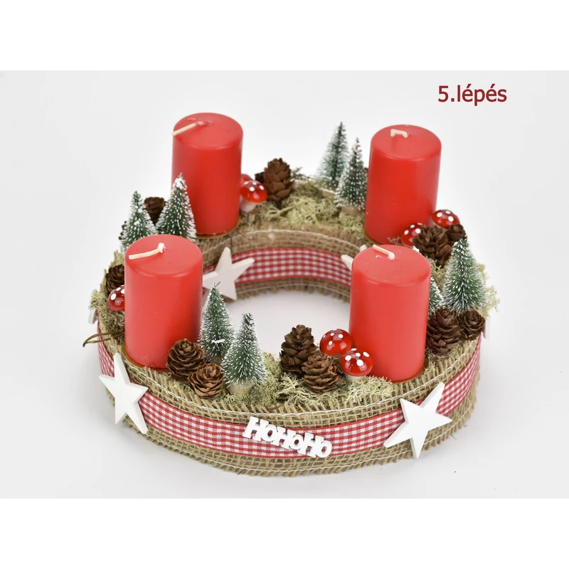 CSM 03 Csináld magad - Adventi koszorú piros