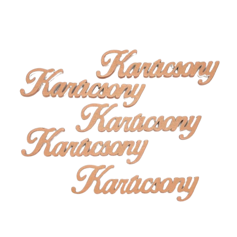 Karácsony felirat metál bronz 10cm 5db/cs