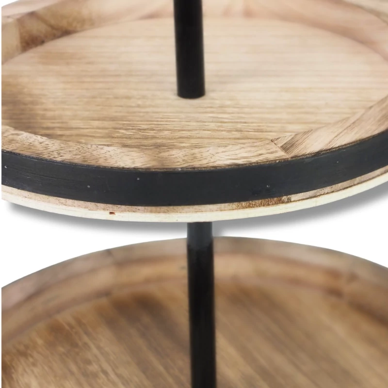 Két szintes kínáló tál fából barna 45cm