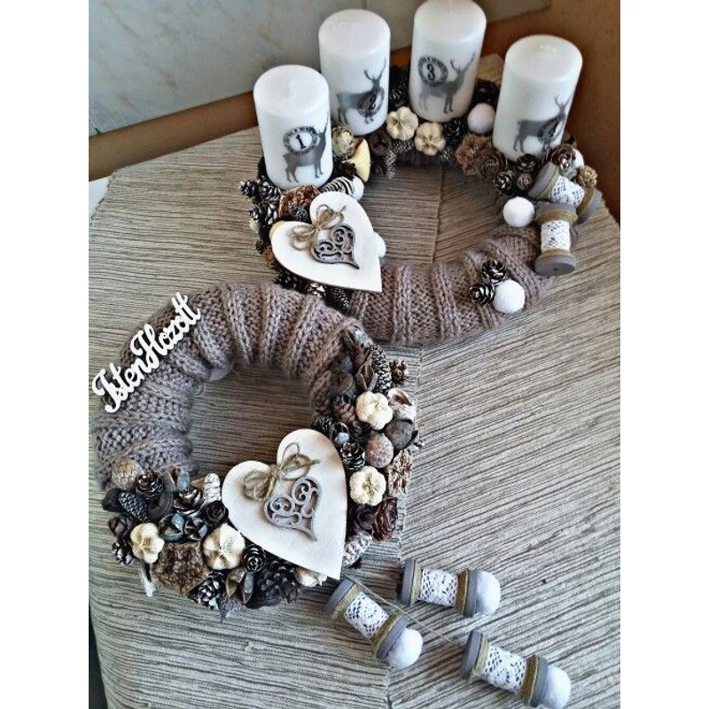 Vintage szív 4x4cm 10db/csomag