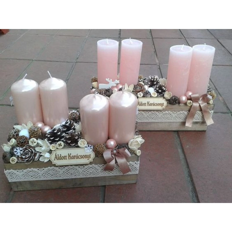 Natúr fa - "Áldott Karácsonyt" gravírozott tábla 5db/csomag