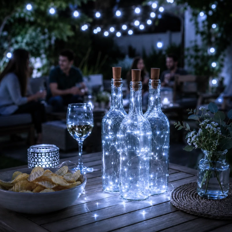 LED fényfüzér dugóval 20LED/2m - hideg fény