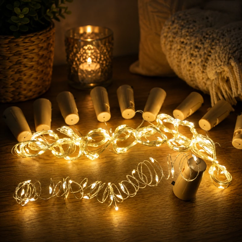 LED fényfüzér dugóval 20LED/2m - meleg fény 10db/cs - OKOS ÁR!