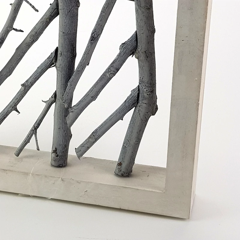 Ágas keret dekoráció fehér 30*30*5cm