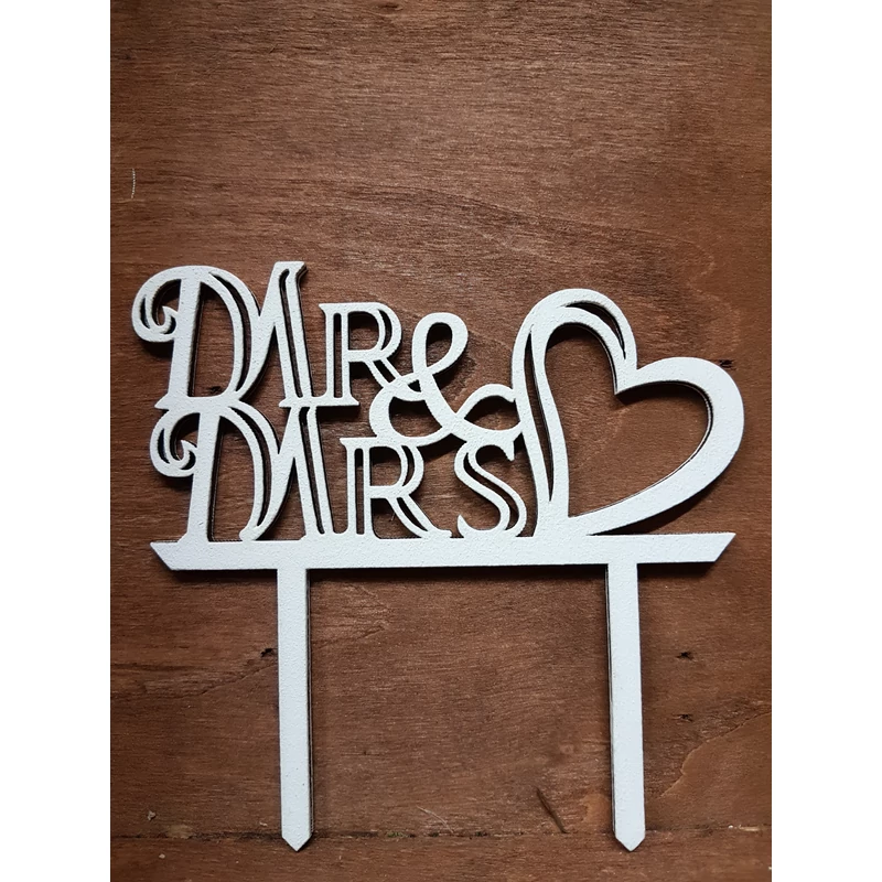 Mrs & Mrs tortadísz szíves fehér