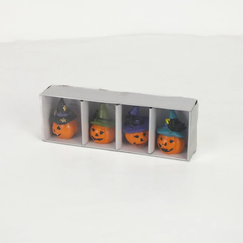 Halloween kalapos tökök 4db/csom
