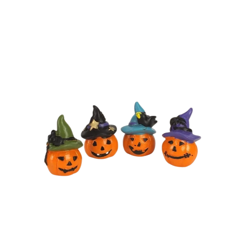 Halloween kalapos tökök 4db/csomag