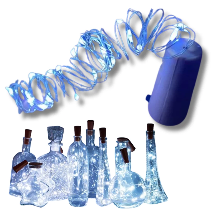 LED fényfüzér dugóval 20LED/2m - hideg fény