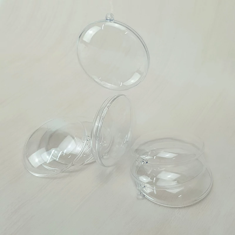 Ajándéktartó szétválasztható gömb műanyag lapos 7x2,5cm 5db/cs