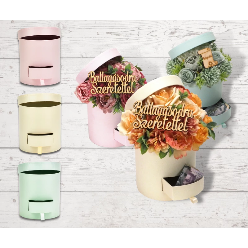 Natúr fa -"Ballagásodra Szeretettel" felirat