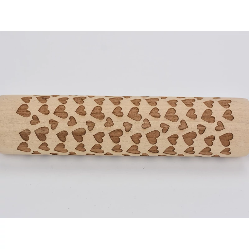 Kekszmintázó sodrófa - Szíves 38cm