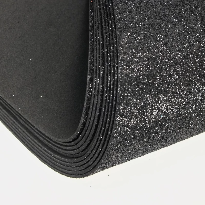 Csillámos dekorgumi 2mm 10db/csomag - fekete